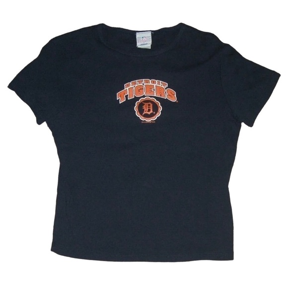 Almost Vintage Detroit Tigers Tee Shirt Lady Slugger Baseball Navy Blue Logo L - Picture 3 of 8